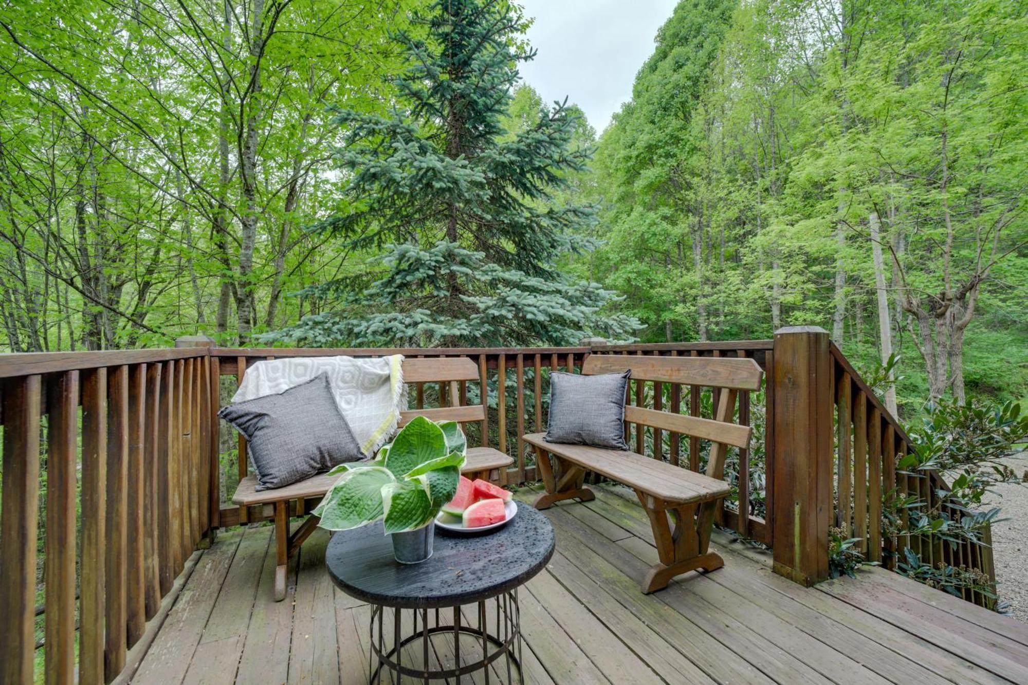 Peaceful Smoky Mountain Cabin With Deck And Fire Pit! Уэйнсвилл Экстерьер фото
